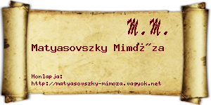 Matyasovszky Mimóza névjegykártya